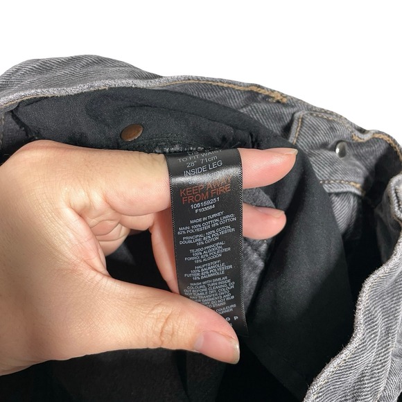 Topshop Baggy High Rise Denim Jeans Womens 28x29 Black Grunge Normcore Capsule - Picture 4 of 10